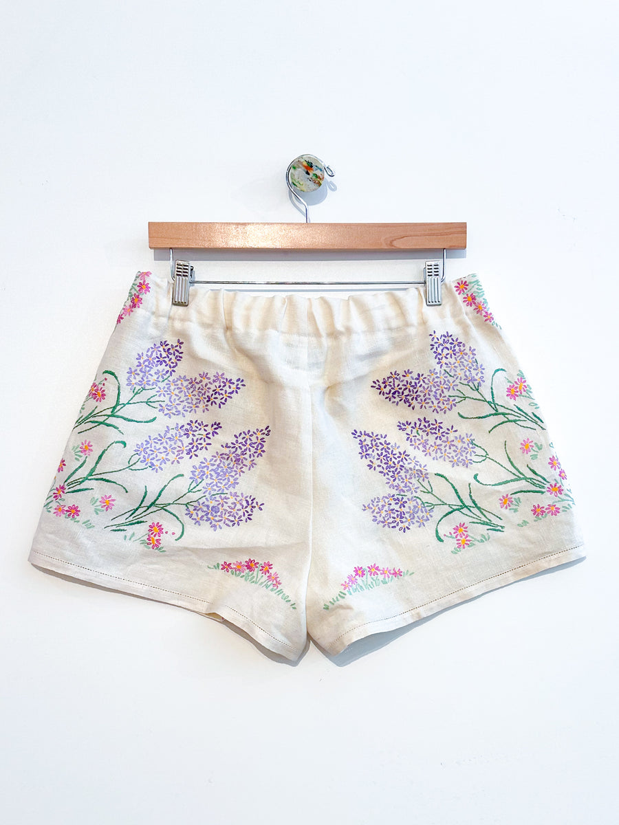 Liv embroidered linen shorts