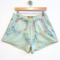 Liv embroidered linen shorts