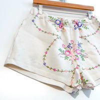 Liv embroidered linen shorts