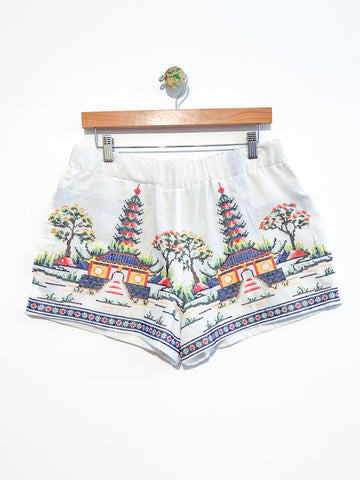 Liv embroidered linen shorts