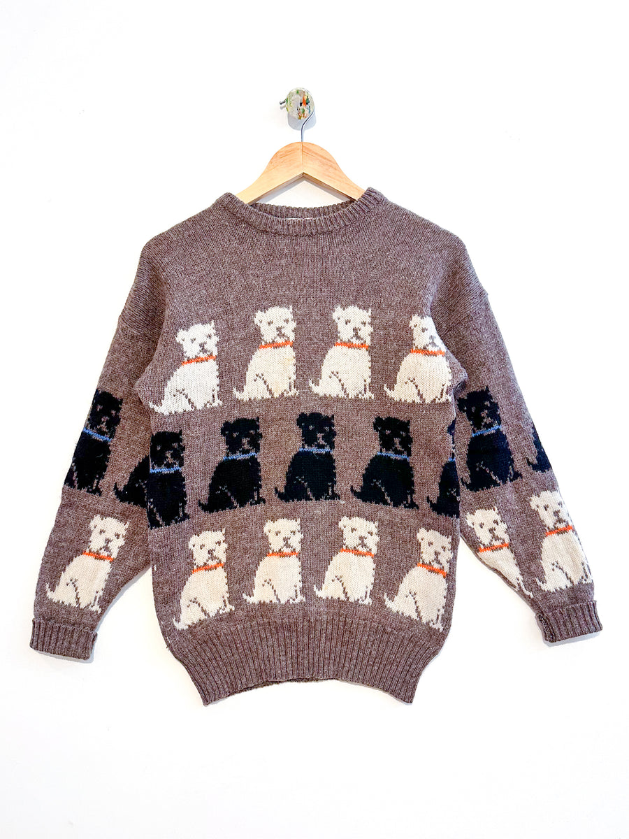 Vintage Dog Print Jumper