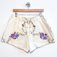 Liv embroidered linen shorts