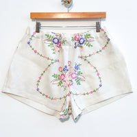 Liv embroidered linen shorts