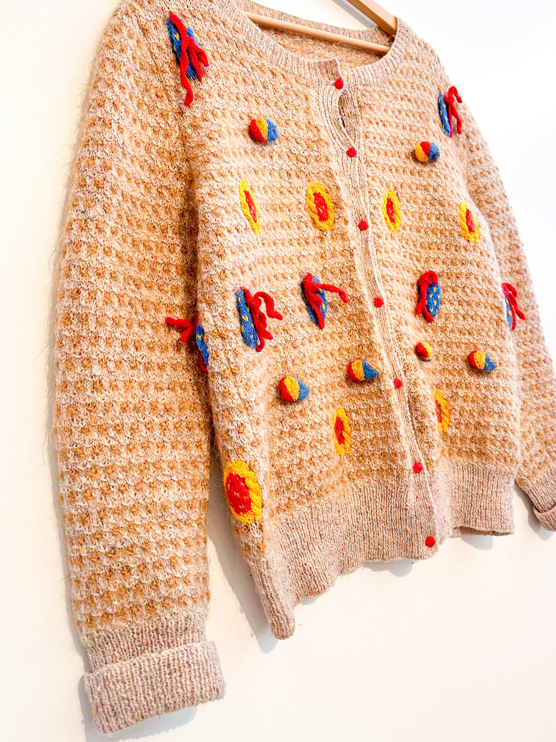 Vintage Hand Knitted Dimensional Cardigan