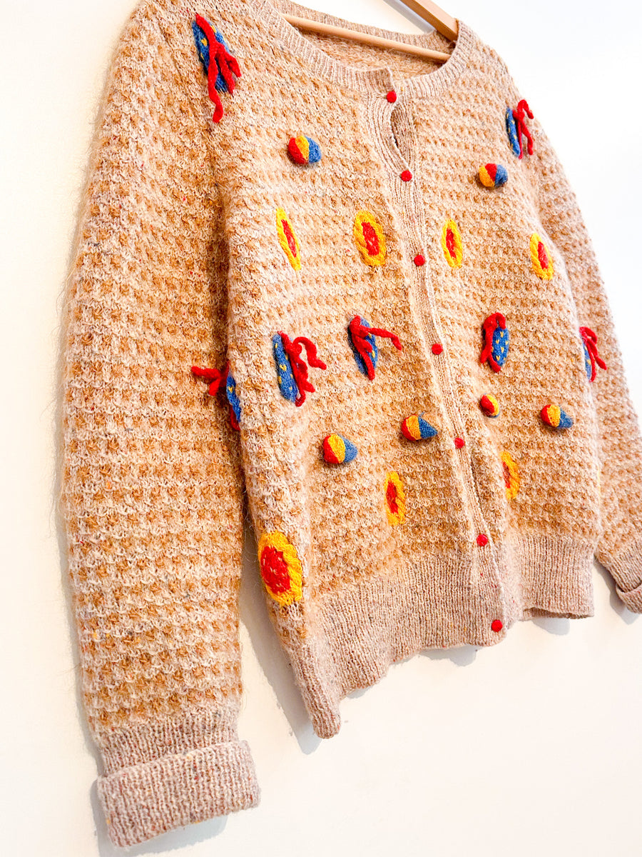 Vintage Hand Knitted Dimensional Cardigan