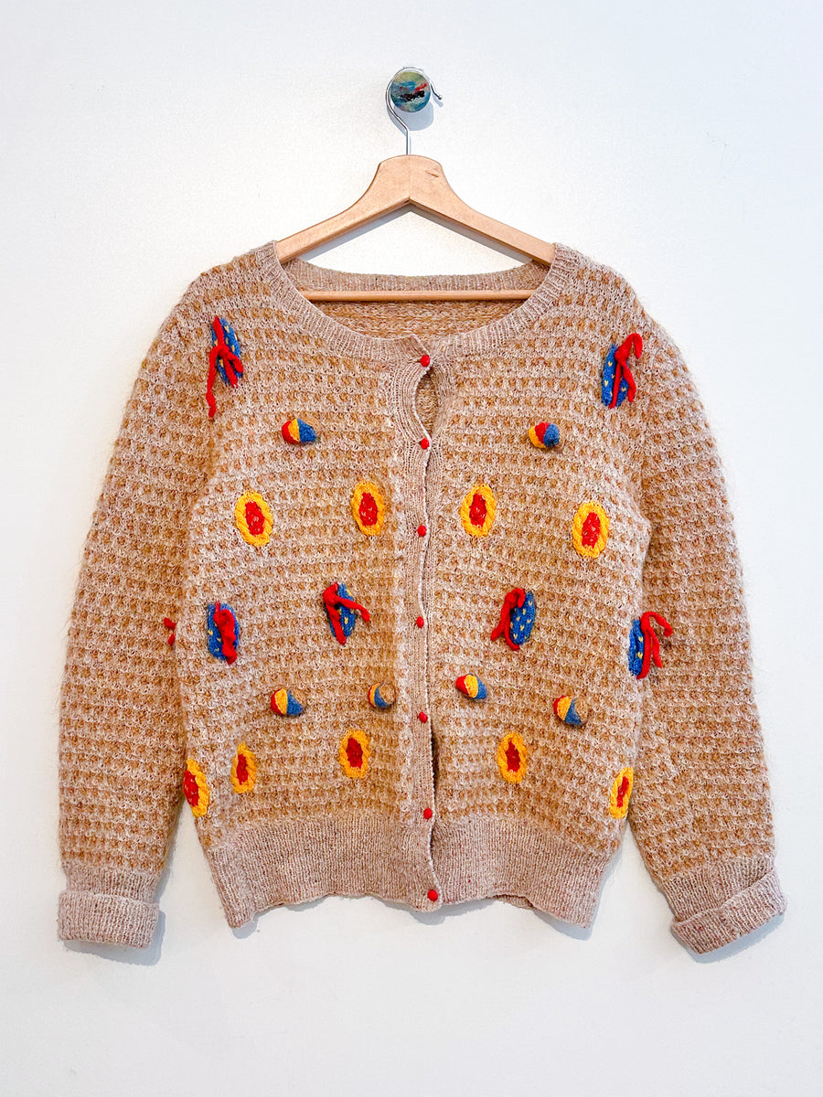 Vintage Hand Knitted Dimensional Cardigan