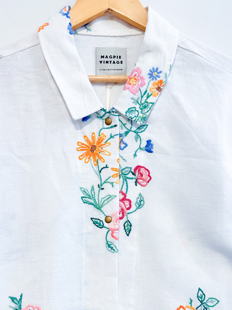 Marley embroidered linen shirt