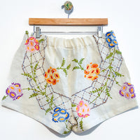 Liv embroidered linen shorts