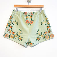 Liv embroidered linen shorts