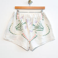 Liv embroidered linen shorts