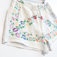 Liv embroidered linen shorts