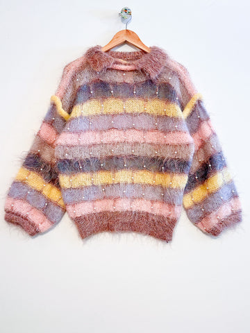 Vintage Collared Mohair Cardigan