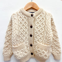 Vintage Childs Aran Knit Cardigan