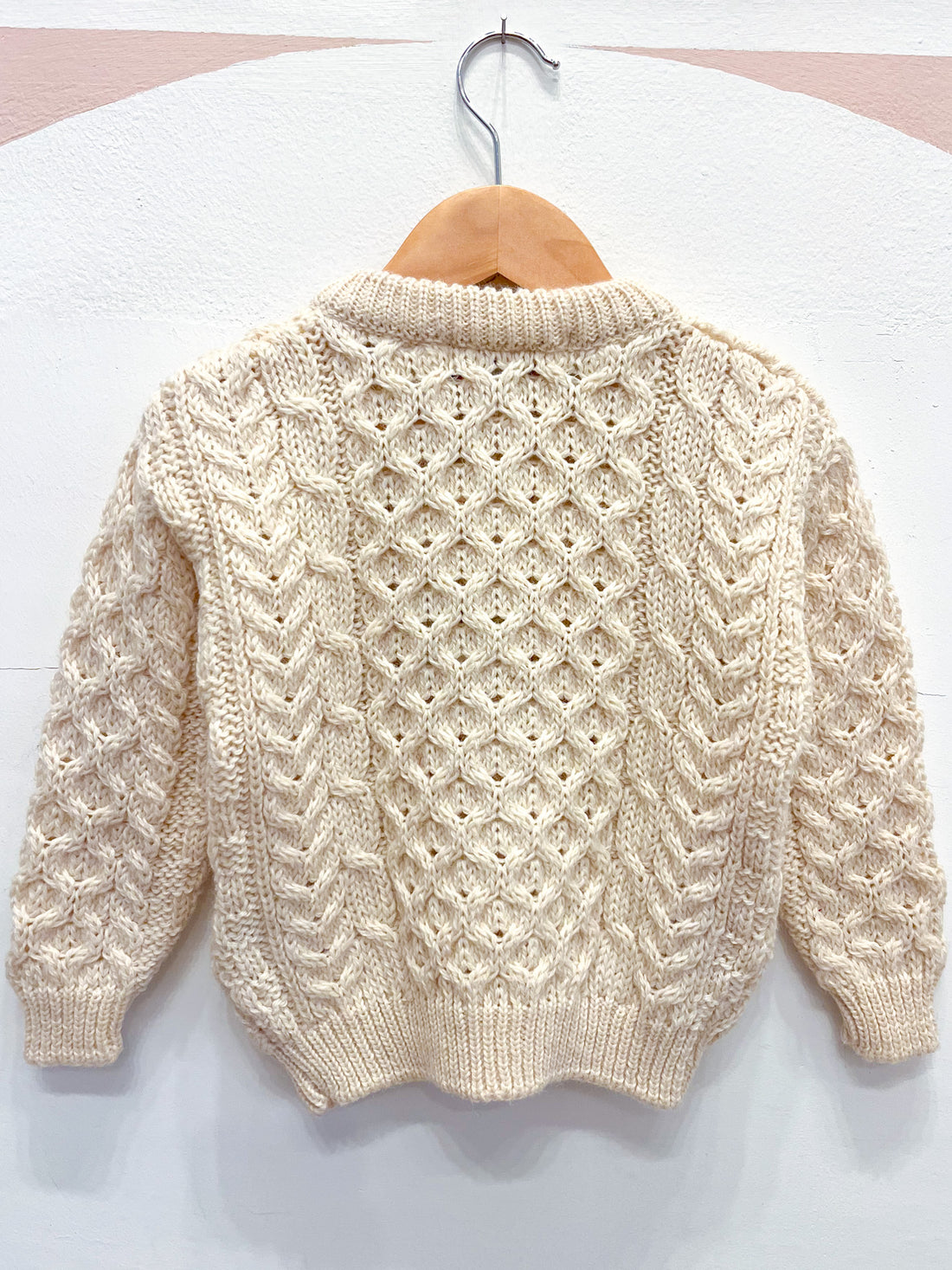 Vintage Childs Aran Knit Cardigan