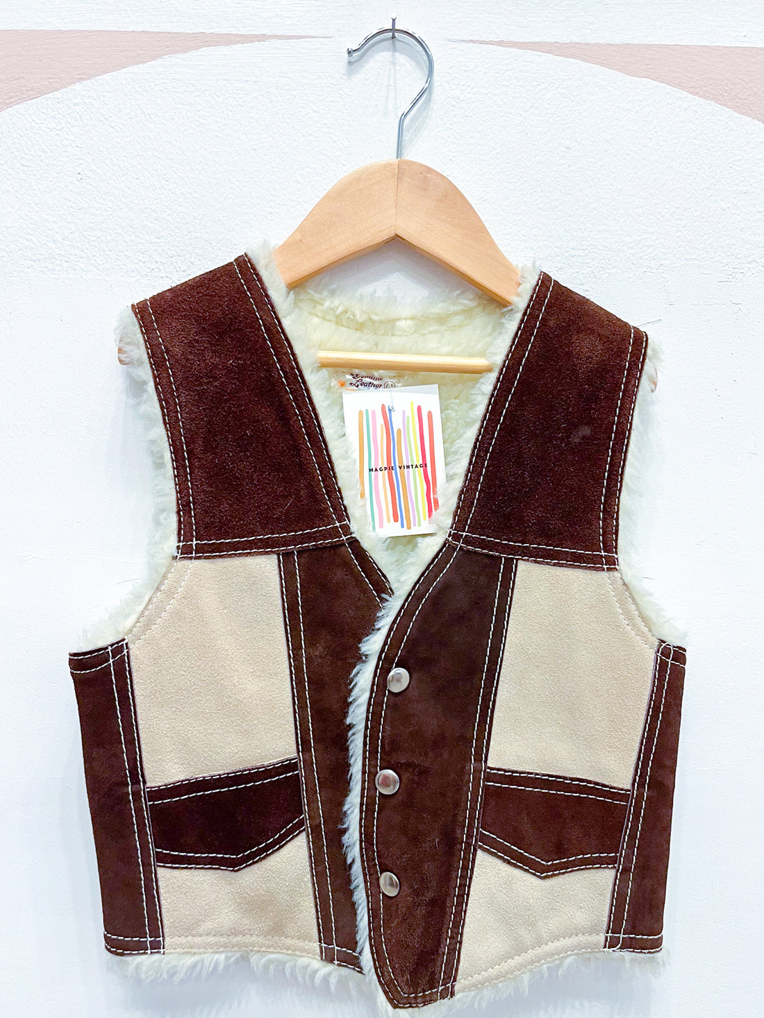 Vintage Sheepskin Suede Gilet