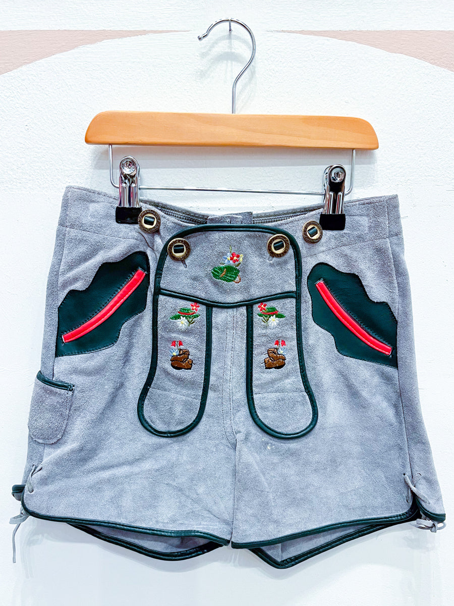 Vintage Kids Leiderhosen Suede Shorts