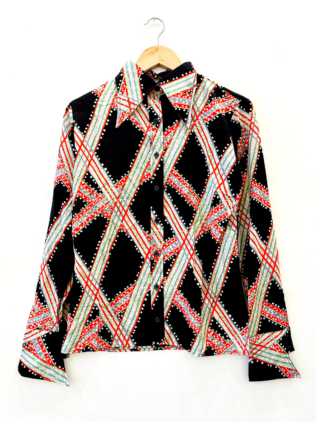 Vintage Abstract Dagger Collar Shirt