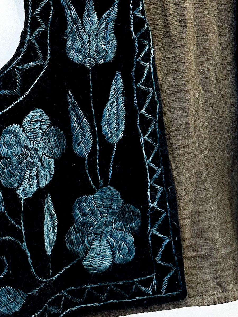 Vintage Floral Velvet Baroque Waistcoat