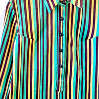 Vintage Stripe Micro Mini Shirt Dress