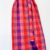 Vintage Pink Checkered Midi Skirt