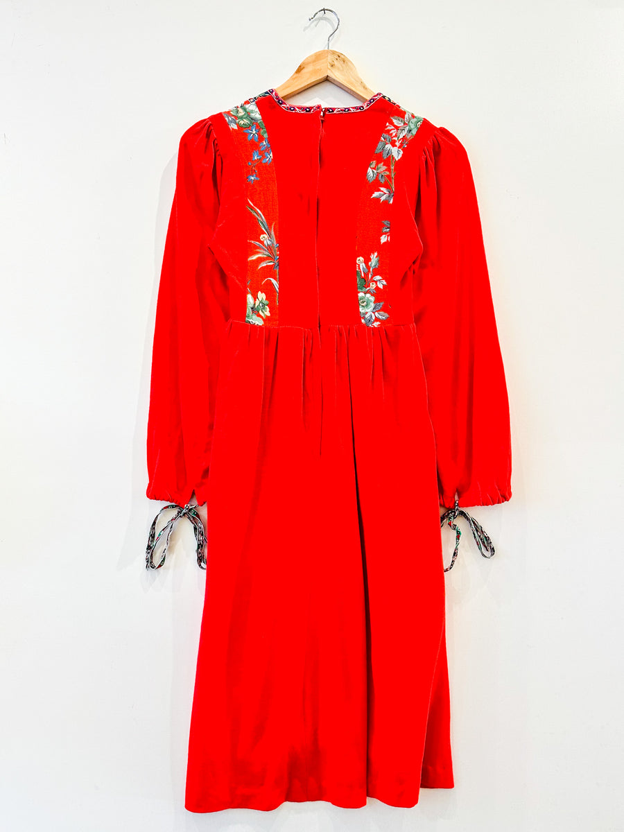 Vintage Red Afghan Tassel Dress