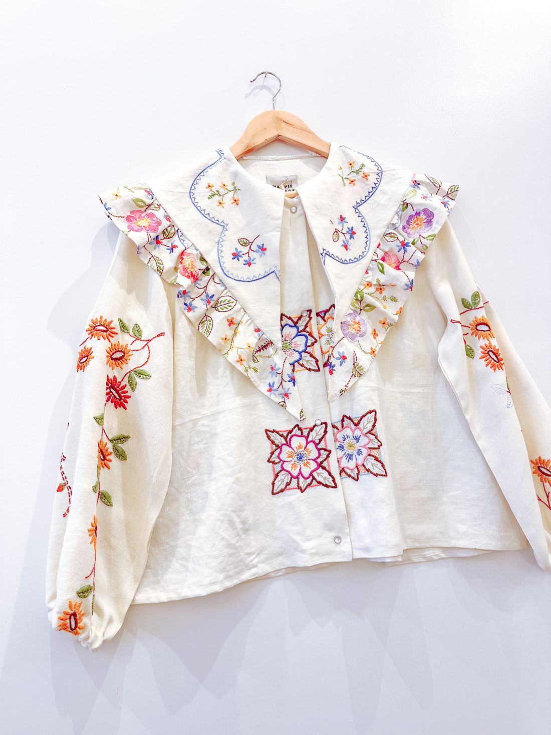 Goldie Embroidered Linen Top