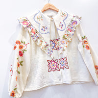 Goldie Embroidered Linen Top