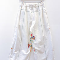 Liv Embroidered Linen Wide Leg Trousers