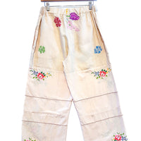 Liv Embroidered Linen Wide Leg Trousers