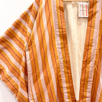 Vintage Burnt Orange Striped Kimono