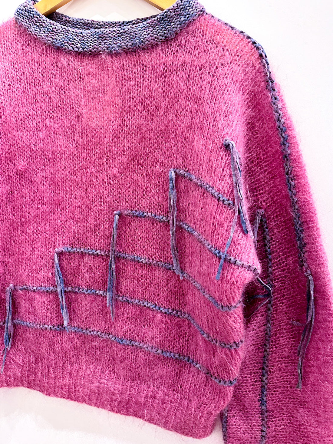 Vintage Pink Tassel Mohair Jumper
