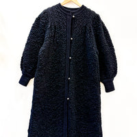 Vintage Black Boucle Maxi Cardigan