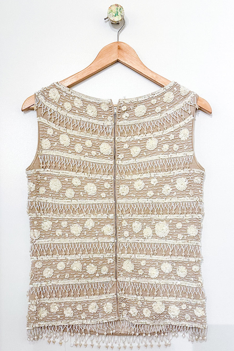 Vintage Cream Beaded Vest