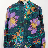 Vintage Floral Mini Shirt Dress