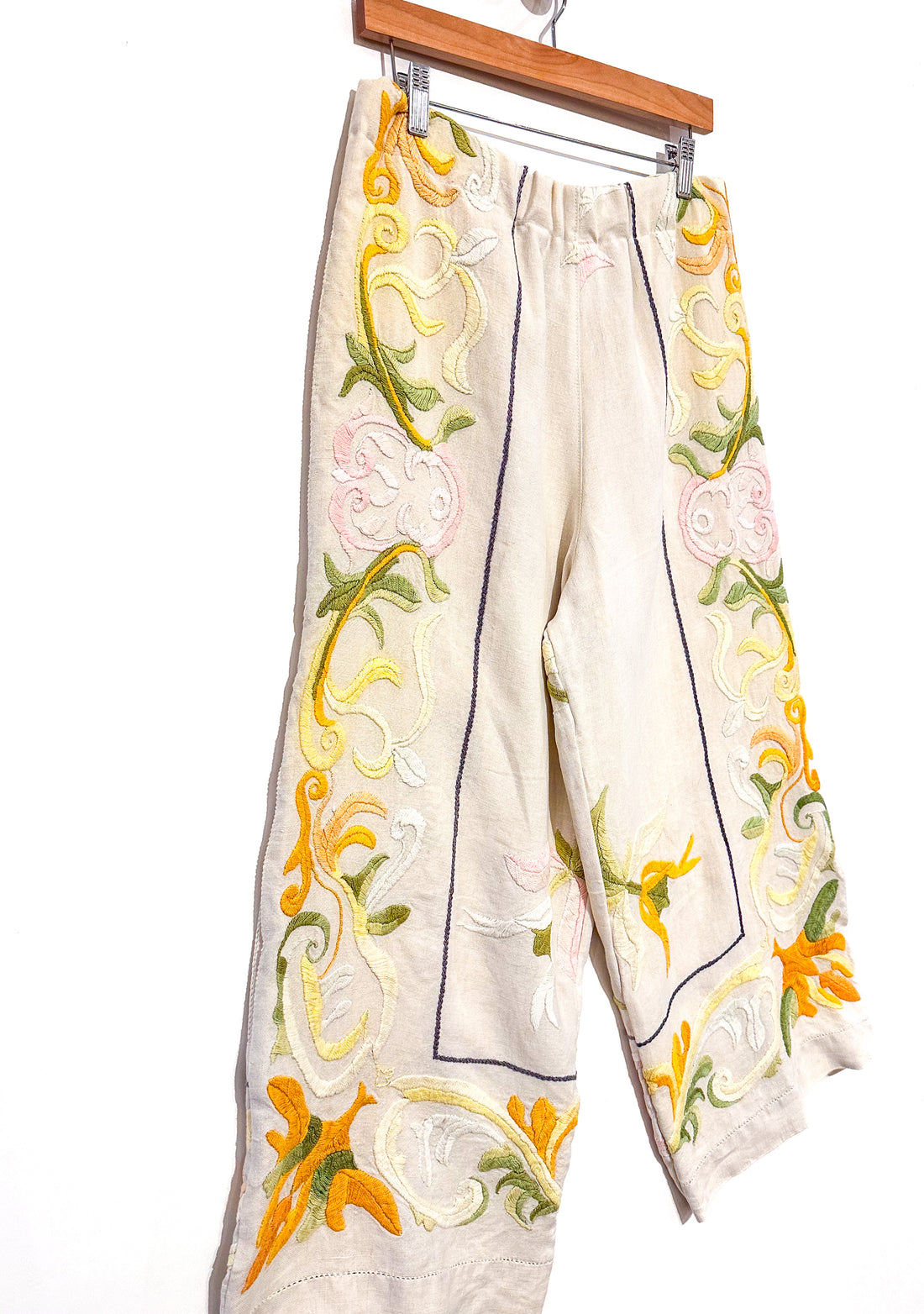 Liv Embroidered Wide Leg Trousers