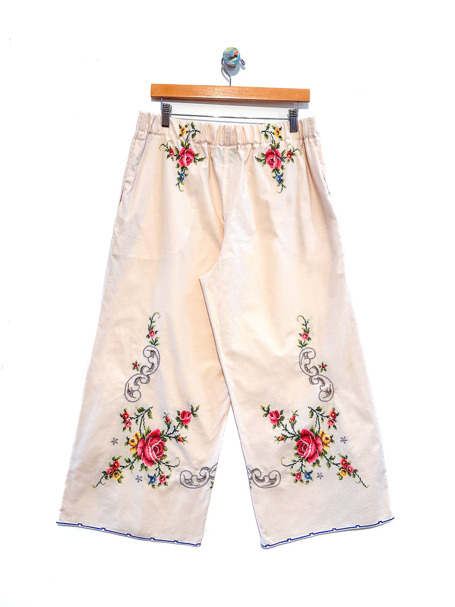 Liv Embroidered Wide Leg Trousers