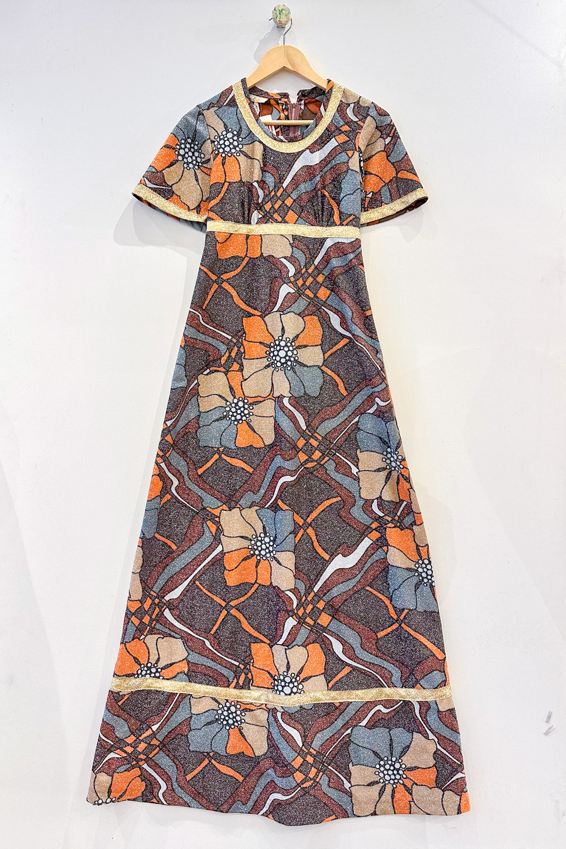 Vintage Shimmer Floral Dress