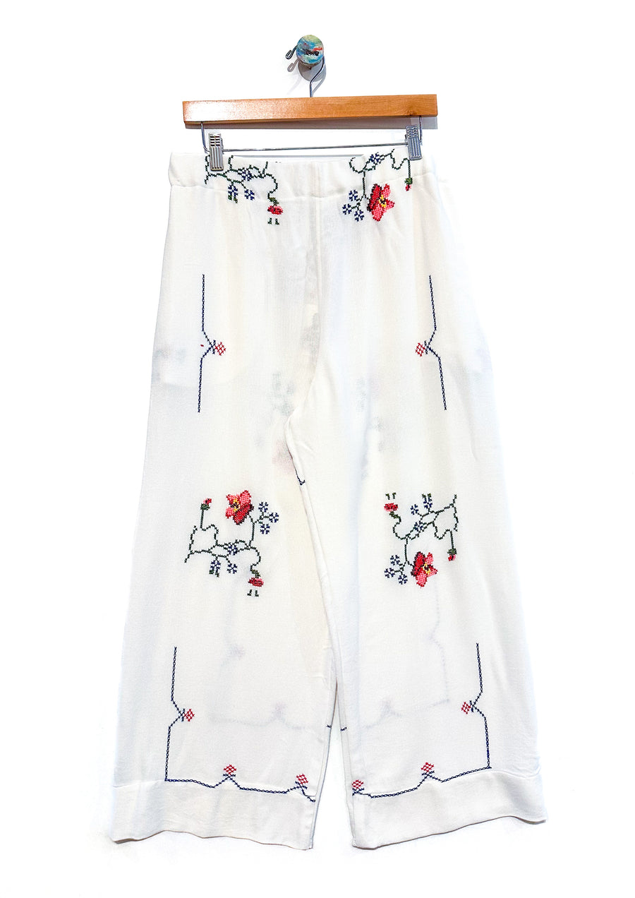 Liv Embroidered Wide Leg Trousers