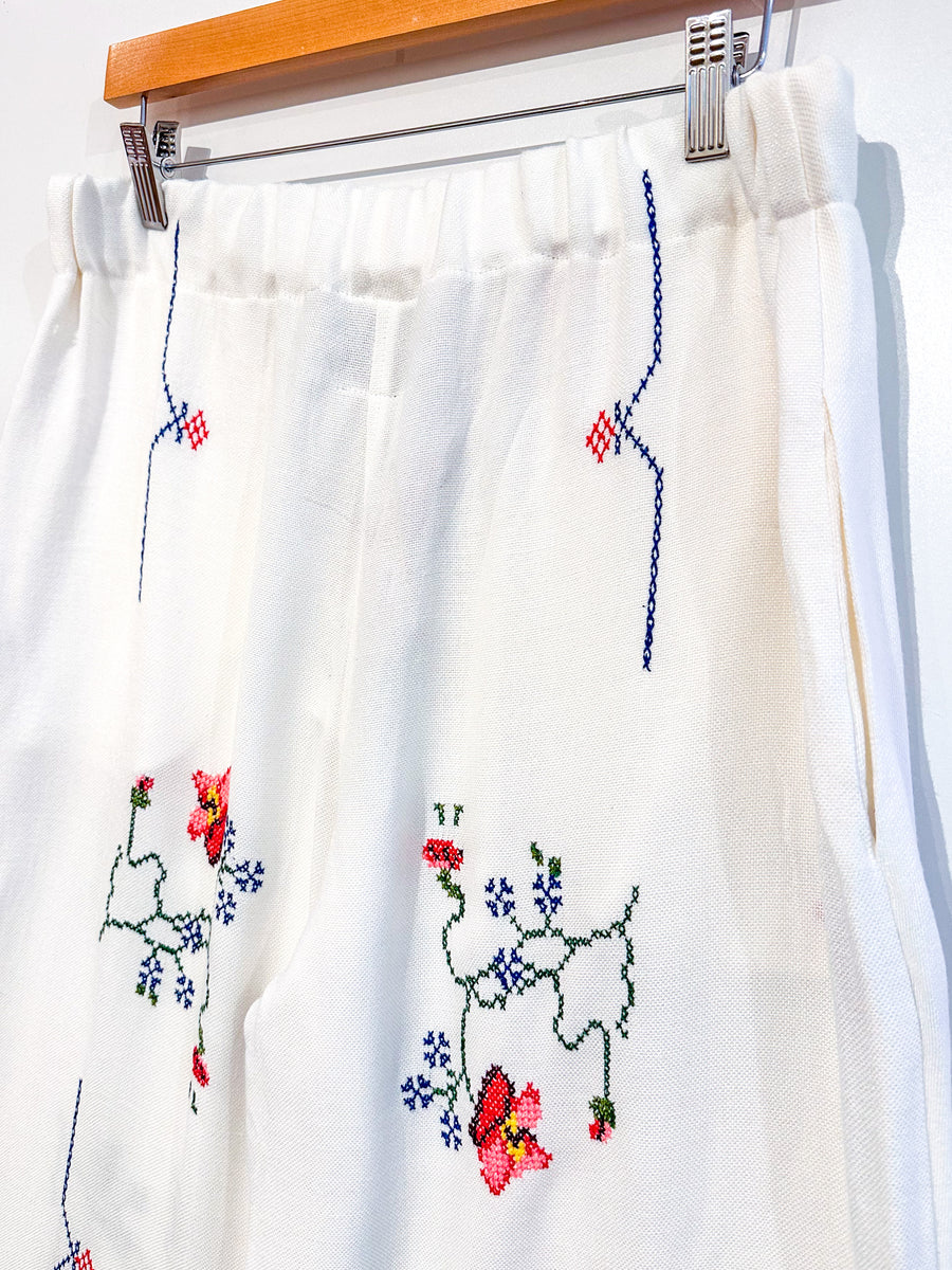 Liv Embroidered Wide Leg Trousers