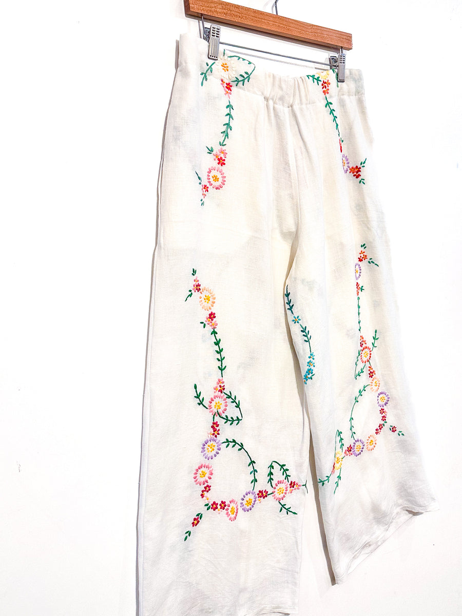 Liv Embroidered Wide Leg Trousers