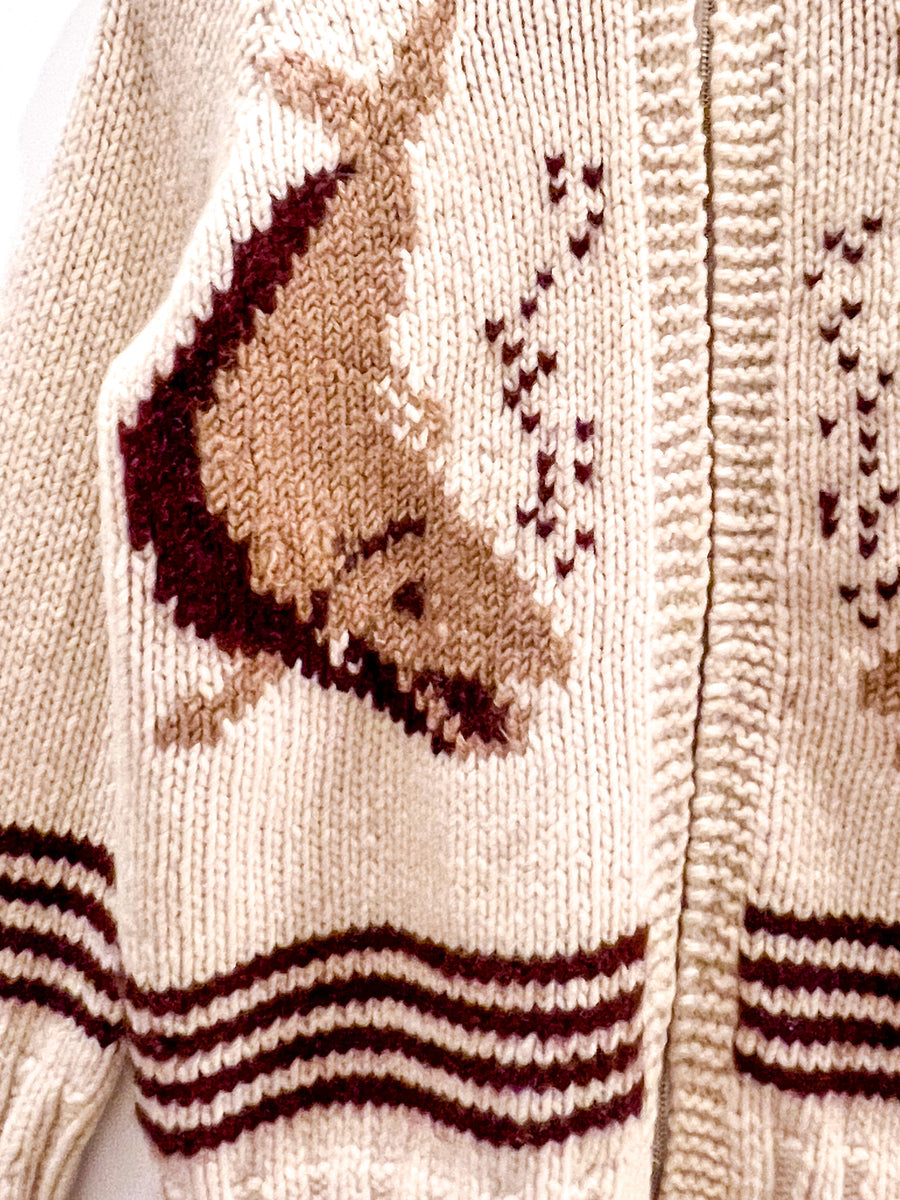 Vintage Hand Knitted Cowichan Sweater Jacket – magpievintageclothing
