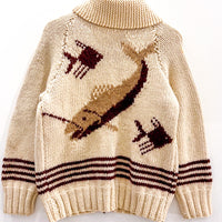 Vintage Hand Knitted Cowichan Sweater Jacket