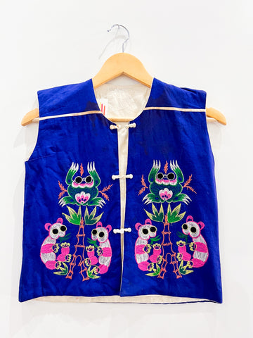 Vintage Blue Embroidered Vest