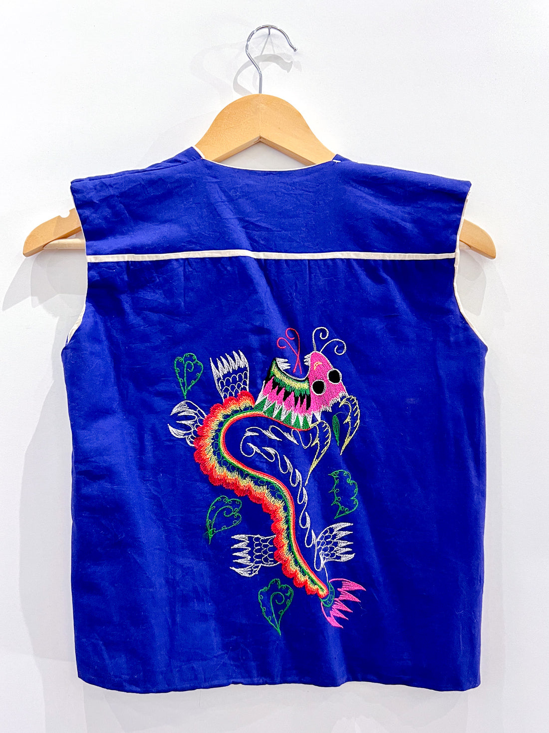 Vintage Blue Embroidered Vest