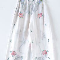 Liv Embroidered Linen Wide Leg Trousers