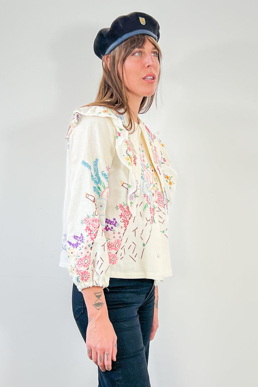 Goldie Embroidered Linen Top