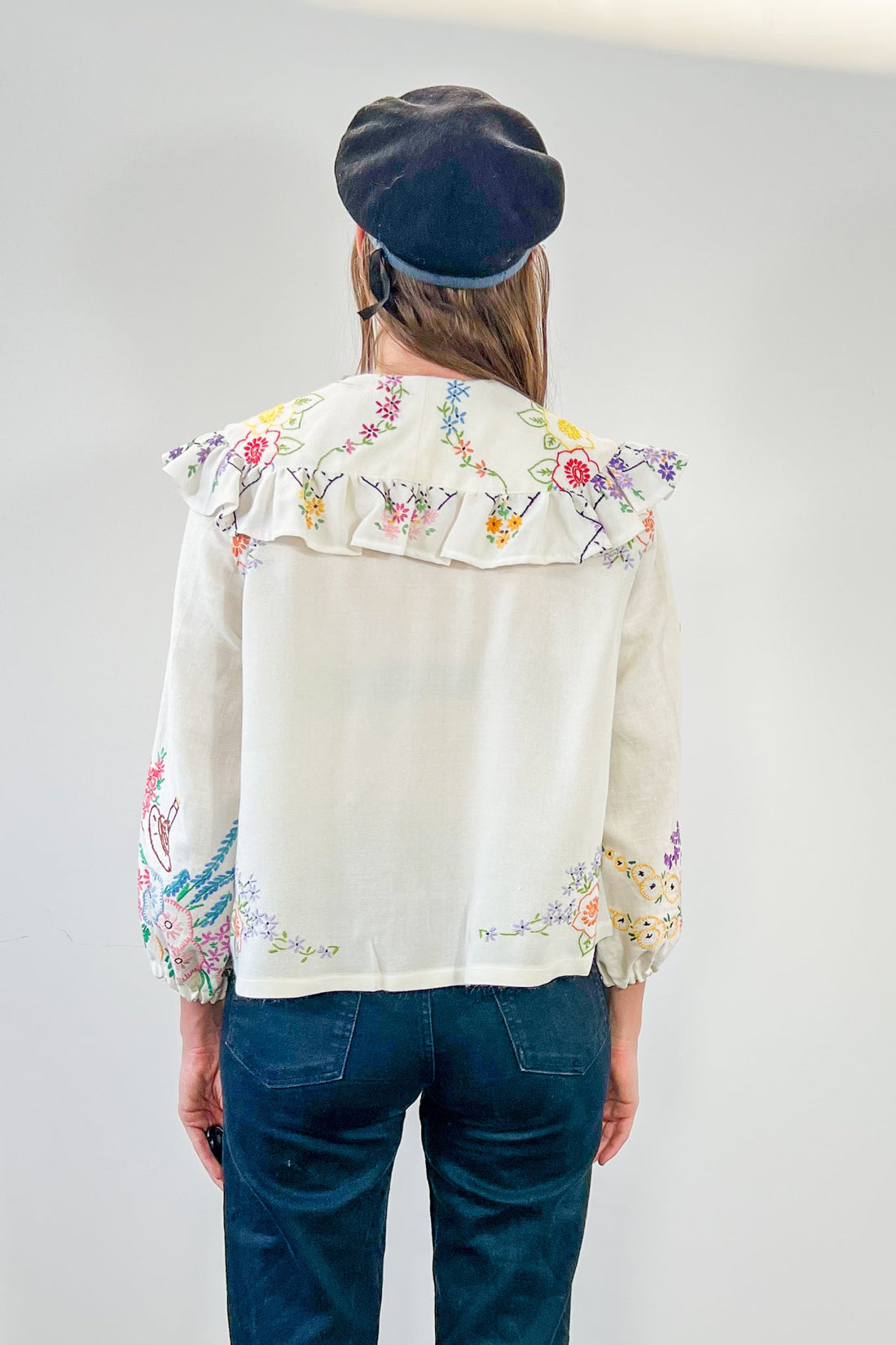 Goldie Embroidered Linen Top