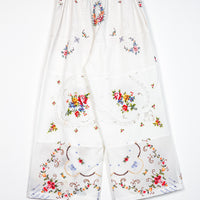 Liv Embroidered Linen Wide Leg Trousers