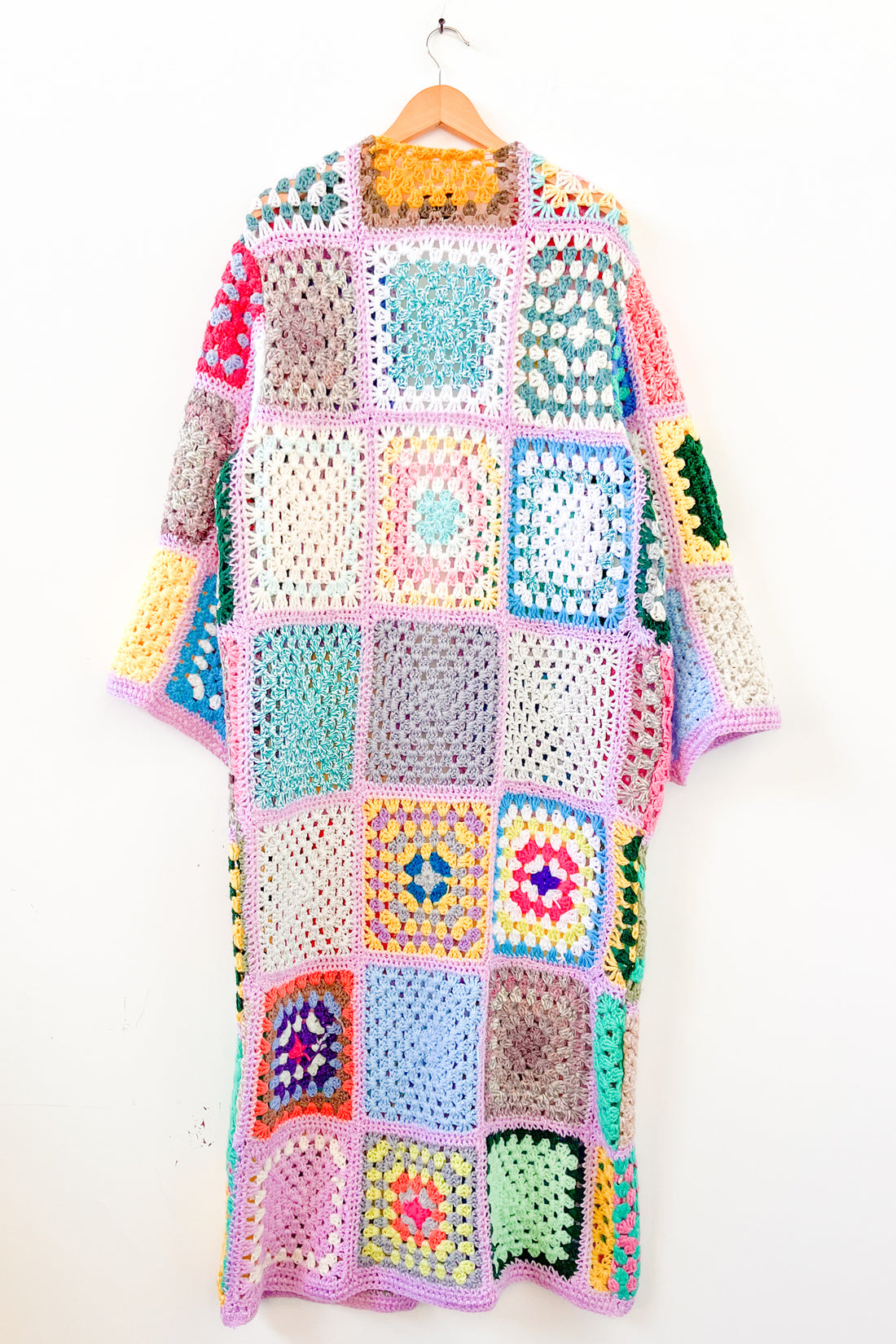 Edie Long Pastel Crochet Cardigan