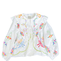 Goldie Embroidered Linen Top